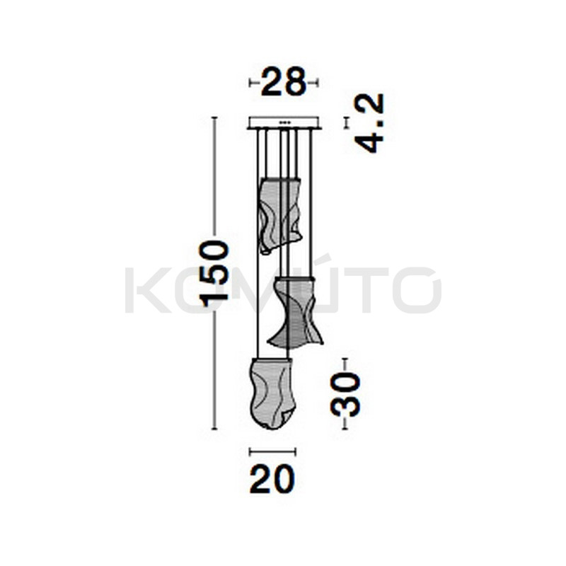 Lampa wisząca Blowin LED 3 klosze o nieregularnych kształtach