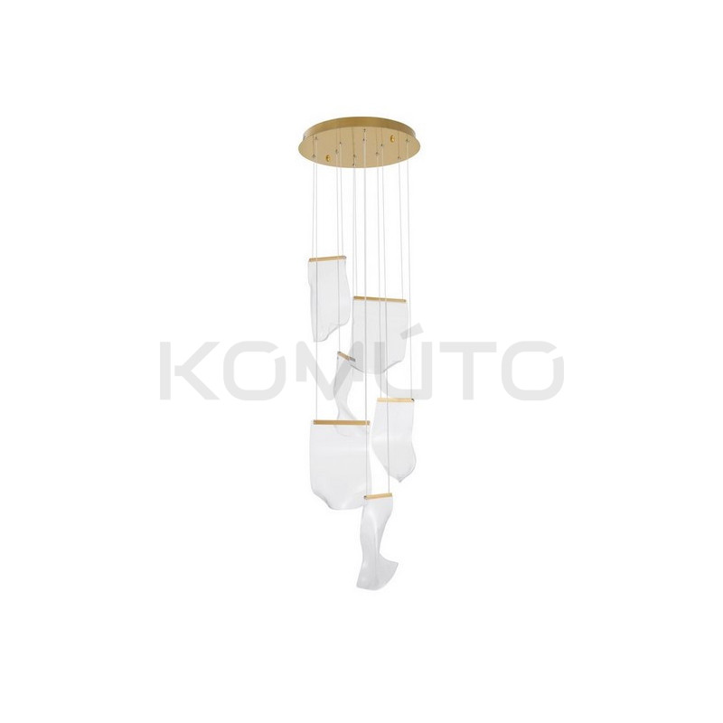 Lampa wisząca Blowin LED 6 kloszy jak dzwonki wietrzne