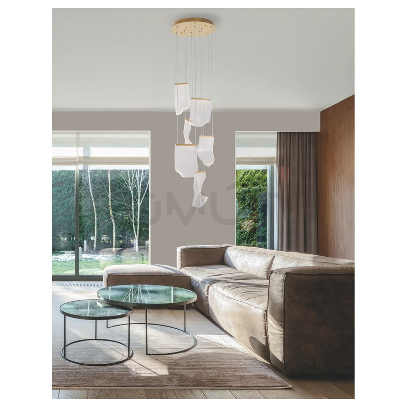 Lampa wisząca Blowin LED 6 kloszy jak dzwonki wietrzne Lampa wisząca Blowin LED 6 kloszy jak dzwonki wietrzne