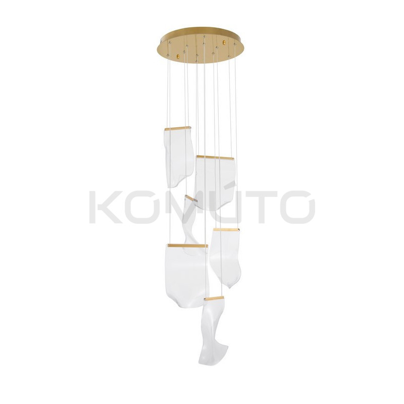 Lampa wisząca Blowin LED 6 kloszy jak dzwonki wietrzne Lampa wisząca Blowin LED 6 kloszy jak dzwonki wietrzne