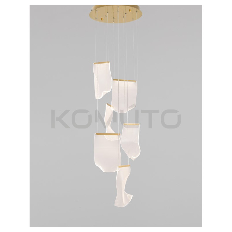 Lampa wisząca Blowin LED 6 kloszy jak dzwonki wietrzne Lampa wisząca Blowin LED 6 kloszy jak dzwonki wietrzne