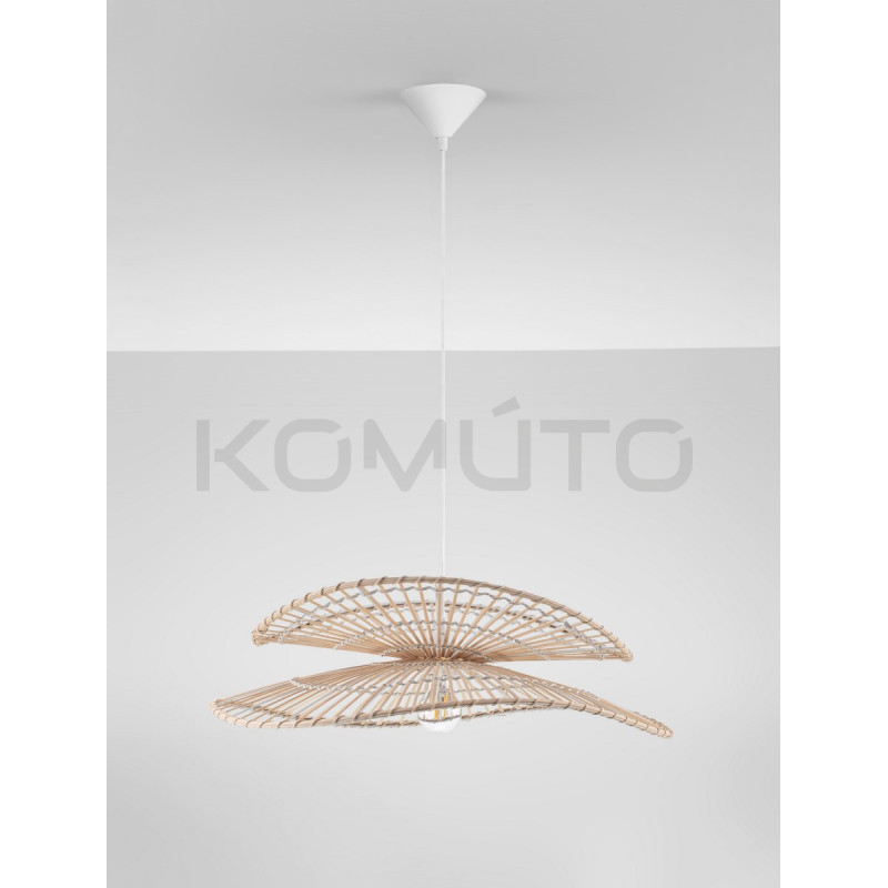 Lampa wisząca Samba 60 bambus rattan w stylu boho japandi