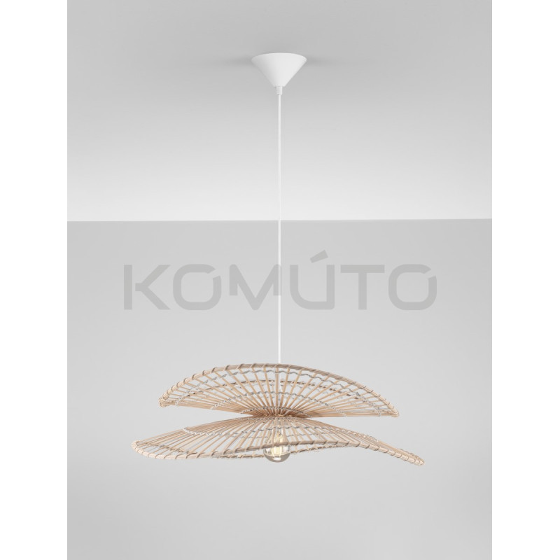 Lampa wisząca Samba 60 bambus rattan w stylu boho japandi