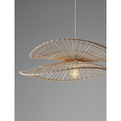 Lampa wisząca Samba 60 bambus rattan w stylu boho japandi