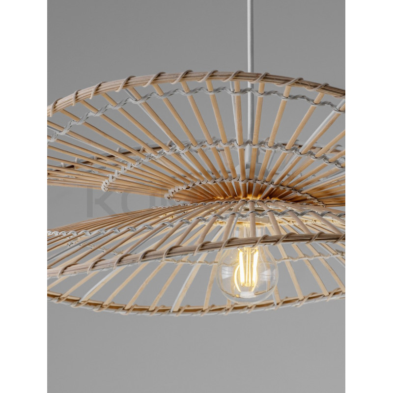 Lampa wisząca Samba 60 bambus rattan w stylu boho japandi