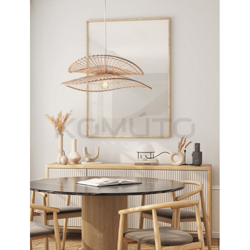 Lampa wisząca Samba 60 bambus rattan w stylu boho japandi
