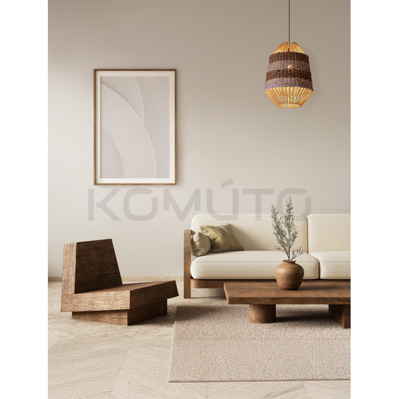 Retro lampa pleciona ze sznurka w stylu boho  Boryna 30 Retro lampa pleciona ze sznurka w stylu boho  Boryna 30