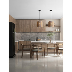 Naturalna sznurkowa lampa wisząca Jashua z niebieskim nad stół