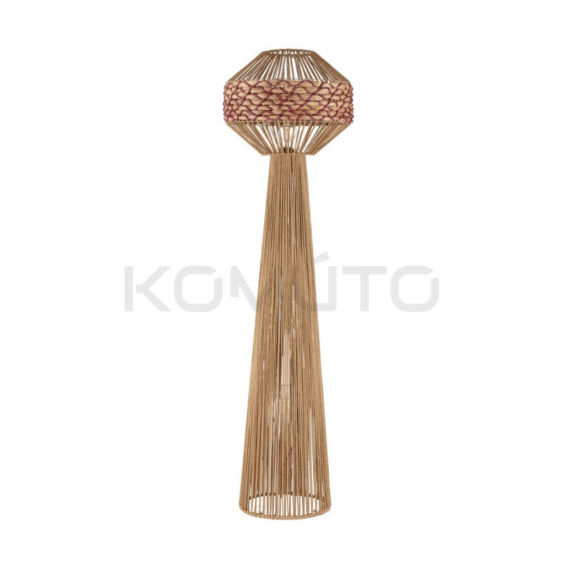Sznurkowa lampa naturalna podłogowa z hiacyntem boho Nikita