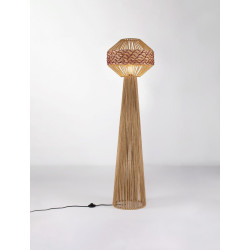 Sznurkowa lampa naturalna podłogowa z hiacyntem boho Nikita