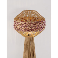 Sznurkowa lampa naturalna podłogowa z hiacyntem boho Nikita