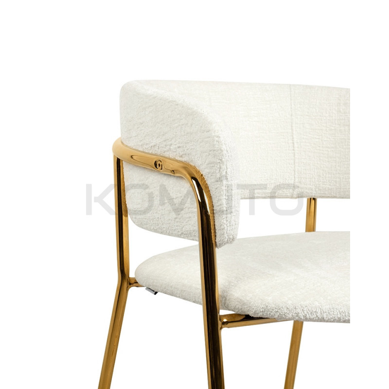 Nowoczesny biały Hoker glamour DELTA 65 złote nogi wygodny