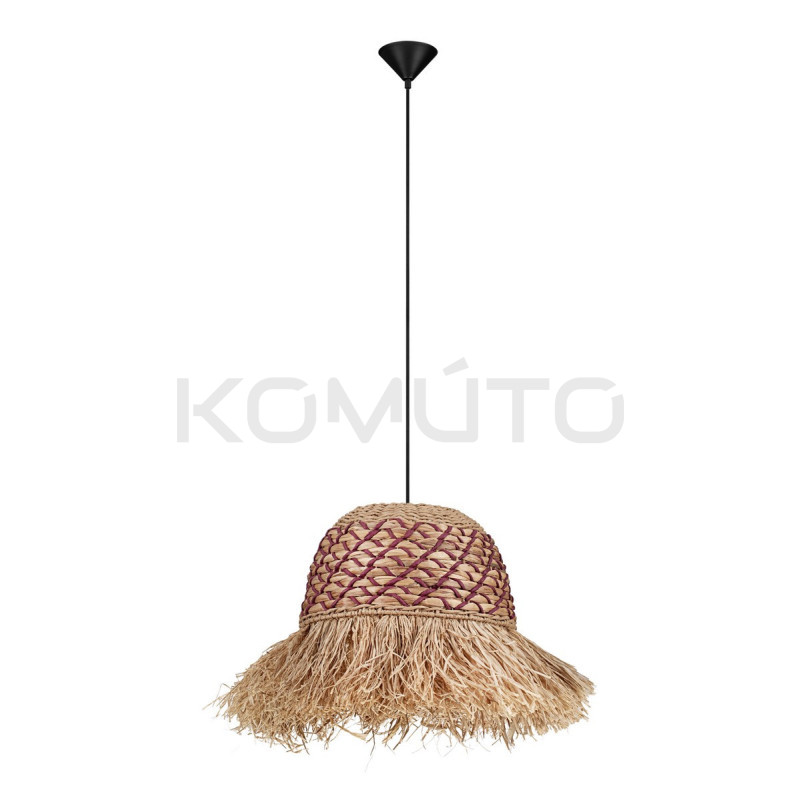 Naturalna lampa wisząca z rafii hiacyntu i sznurka  Katia 42