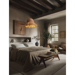 Naturalna lampa wisząca z rafii hiacyntu i sznurka  Katia 42