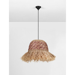 Naturalna lampa wisząca z rafii hiacyntu i sznurka  Katia 42