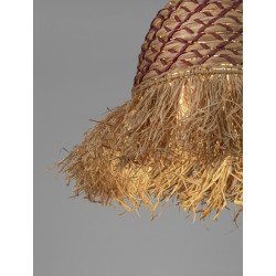Naturalna lampa wisząca z rafii hiacyntu i sznurka  Katia 42
