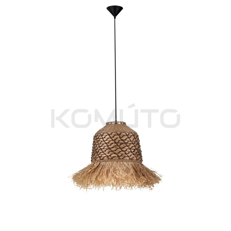 Naturalna Lampa wisząca z rafii i sznurka Katia brązowa 37