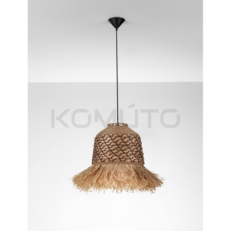 Naturalna Lampa wisząca z rafii i sznurka Katia brązowa 37