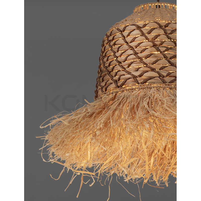 Naturalna Lampa wisząca z rafii i sznurka Katia brązowa 37