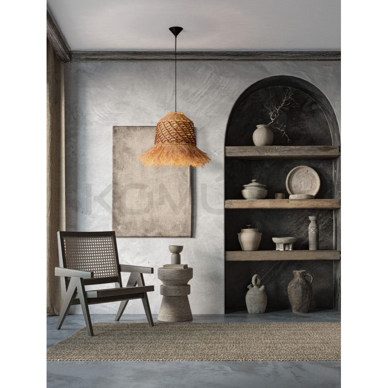 Naturalna Lampa wisząca z rafii i sznurka Katia brązowa 37