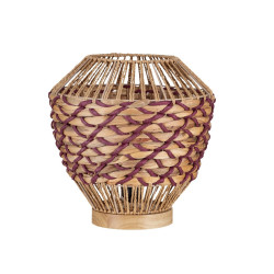 Lampa stołowa sznurek hiacynt Leon czerwona