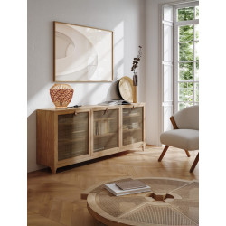 Pleciona lampa stołowa z hiacyntu i sznurka Leon czerwona Pleciona lampa stołowa z hiacyntu i sznurka Leon czerwona