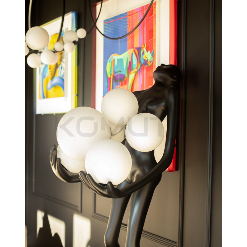 Lampa stojąca rzeźba Człowiek Human czarna | Lampa podłogowa Lampa stojąca rzeźba Człowiek Human czarna | Lampa podłogowa