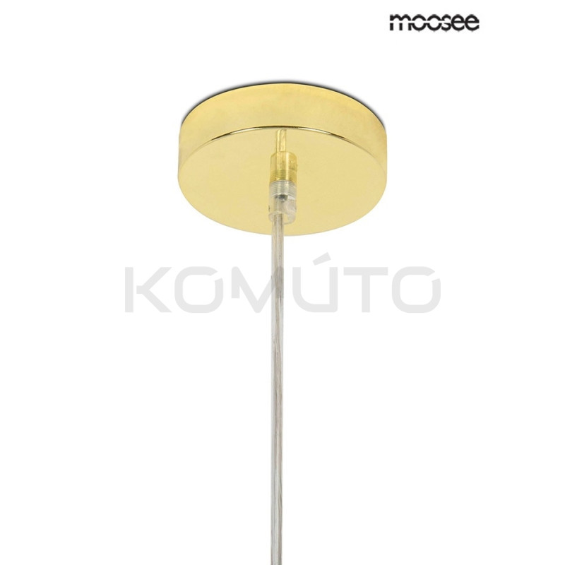 Lampa wisząca ALURE 85 złota obręcz z 15 kloszami do salonu Lampa wisząca ALURE 85 złota obręcz z 15 kloszami do salonu