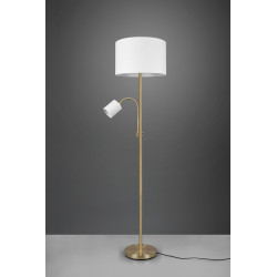Lampa podłogowa podwójna do czytania Barc złota z kloszami