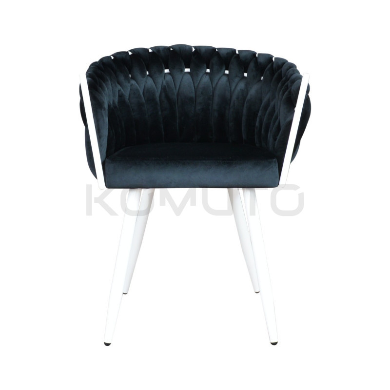 Krzesło Larissa białe nogi plecione oparcie wybór koloru Krzesło Larissa białe nogi plecione oparcie wybór koloru