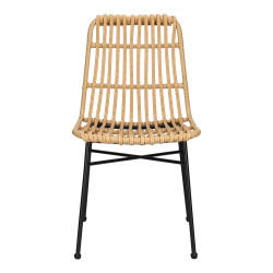 Plecione Krzesło naturalne Nature czarne nogi na balkon taras 