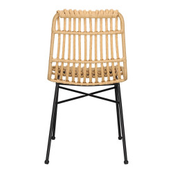 Plecione Krzesło naturalne Nature czarne nogi na balkon taras 
