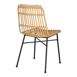 Plecione Krzesło naturalne Nature czarne nogi na balkon taras 