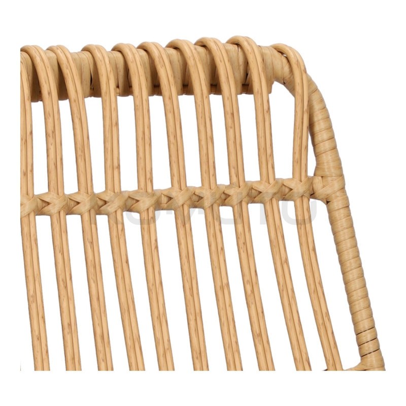 Plecione Krzesło naturalne Nature czarne nogi na balkon taras 