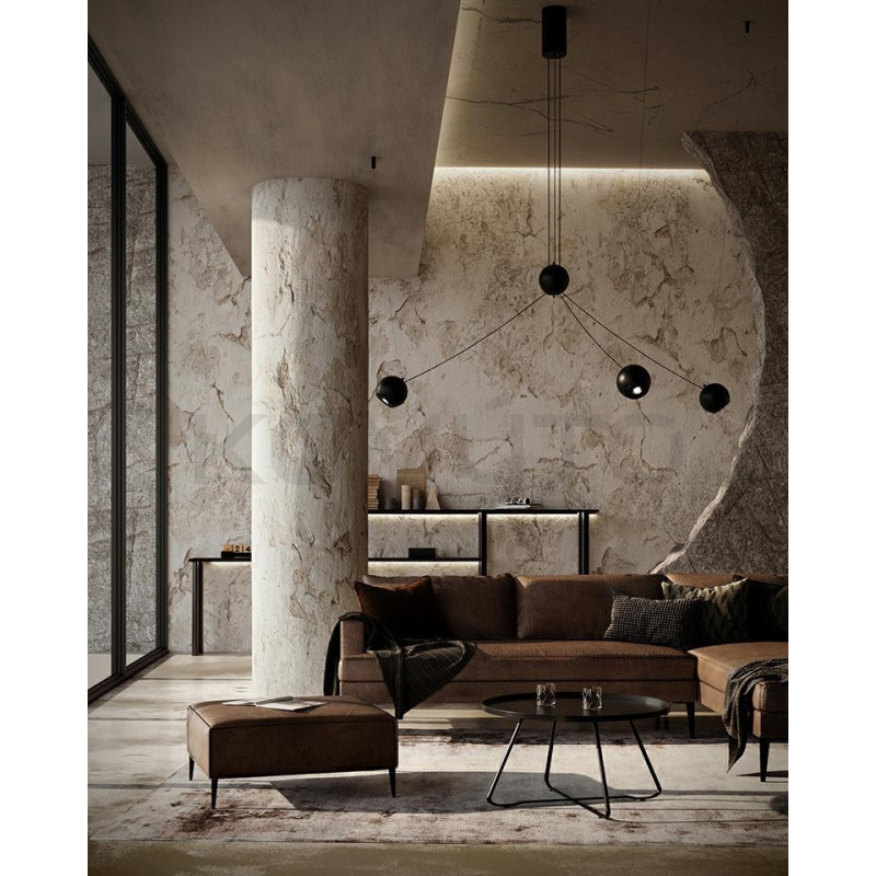 Futurystyczna nowoczesna lampa wisząca OCTO 3 czarna do biura Futurystyczna nowoczesna lampa wisząca OCTO 3 czarna do biura