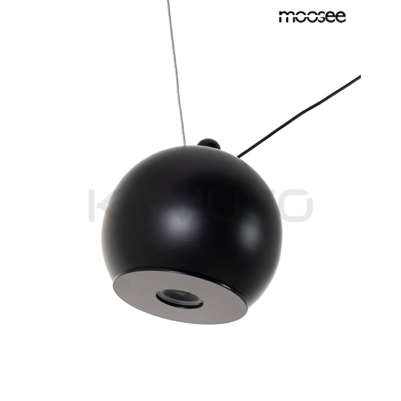 Geometryczna Lampa wisząca OCTO 5 czarna do wysokiego salonu