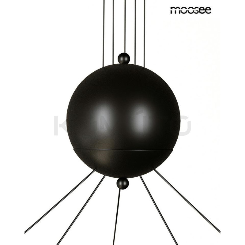 Geometryczna Lampa wisząca OCTO 5 czarna do wysokiego salonu