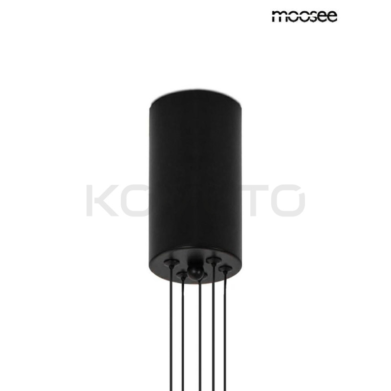 Geometryczna Lampa wisząca OCTO 5 czarna do wysokiego salonu