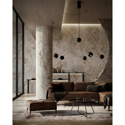 Geometryczna Lampa wisząca OCTO 5 czarna do wysokiego salonu