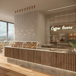 Pionowa Lampa wisząca VUELO miedziana łezka kropla błyszcząca Pionowa Lampa wisząca VUELO miedziana łezka kropla błyszcząca