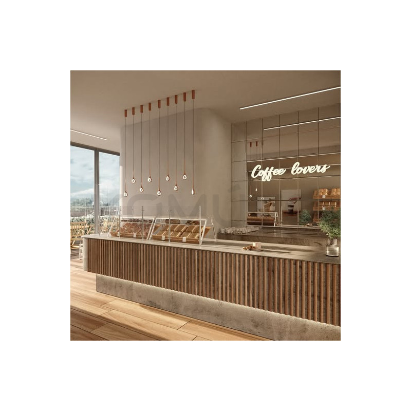 Pionowa Lampa wisząca VUELO miedziana łezka kropla błyszcząca Pionowa Lampa wisząca VUELO miedziana łezka kropla błyszcząca