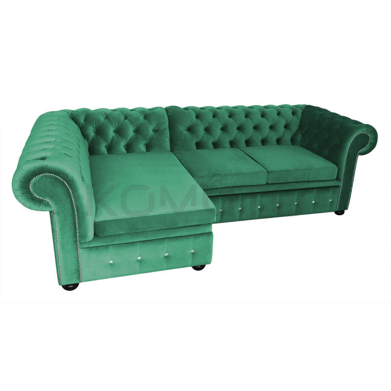Narożnik Chesterfield rozkładany z pojemnikiem Normal Relax 160x260