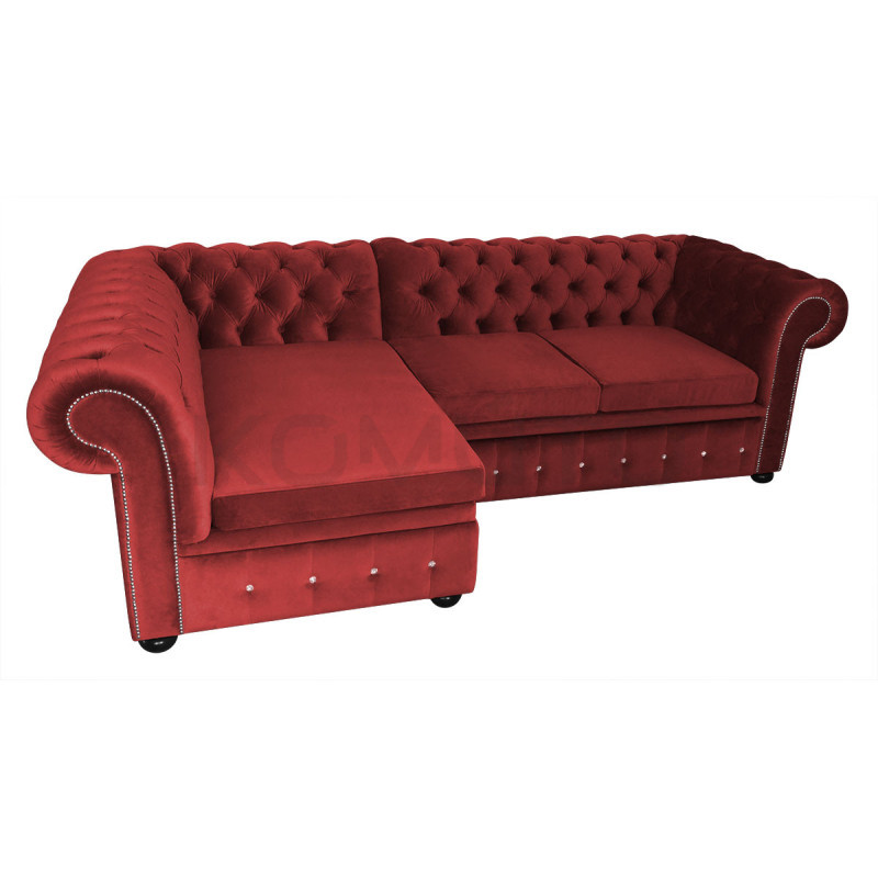Narożnik Chesterfield rozkładany z pojemnikiem Normal Relax 160x260