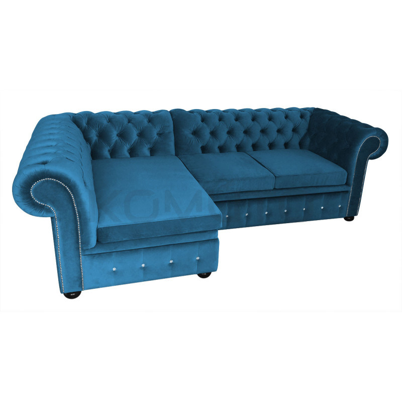 Narożnik Chesterfield rozkładany z pojemnikiem Normal Relax 160x260