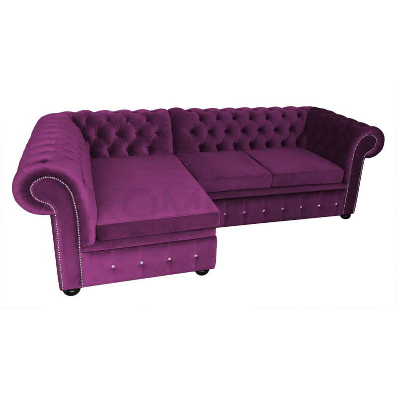 Narożnik Chesterfield rozkładany z pojemnikiem Normal Relax 160x260