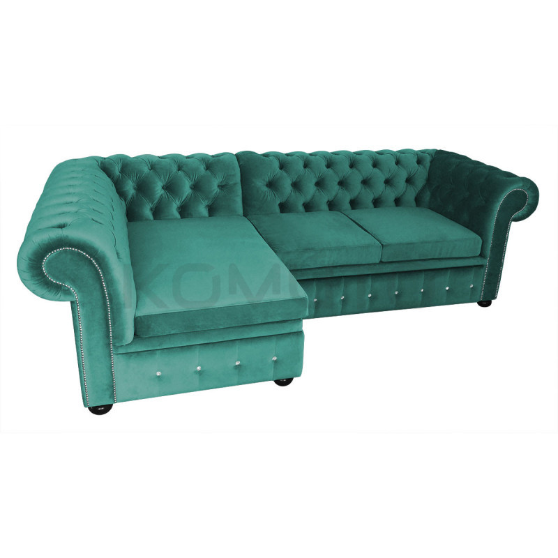 Narożnik Chesterfield rozkładany z pojemnikiem Normal Relax 160x260