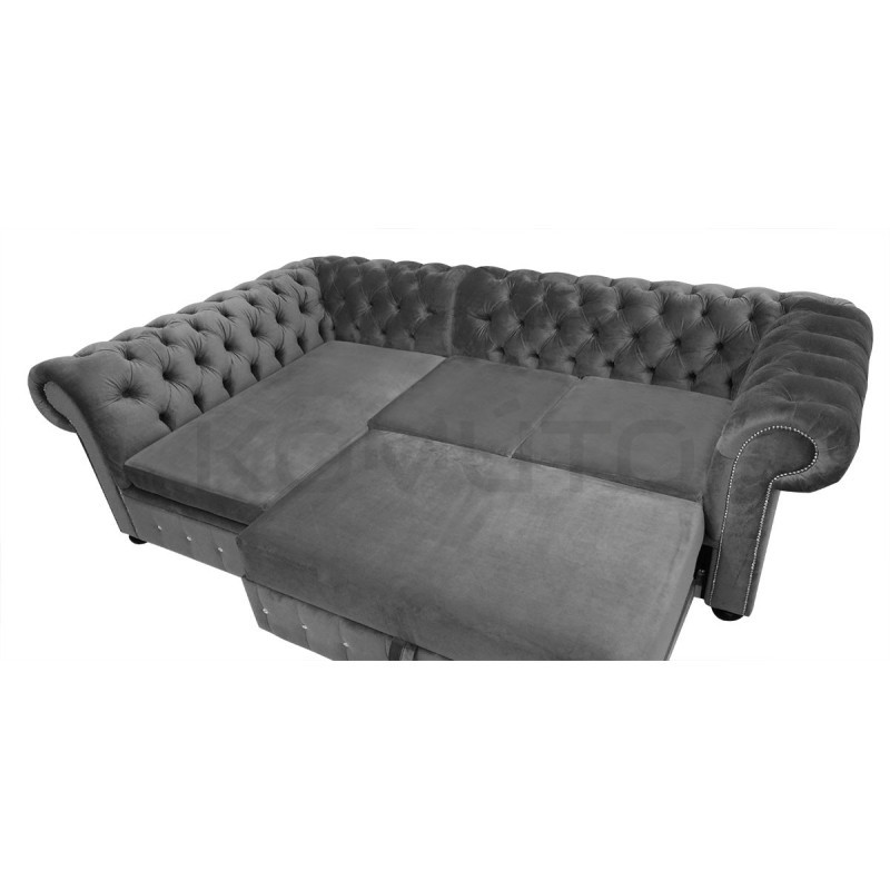 Narożnik Chesterfield rozkładany z pojemnikiem Normal Relax 160x260