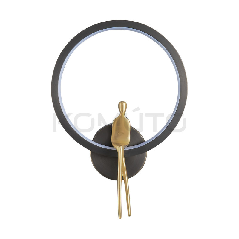 Kinkiet AMICI RING – awangardowy design w czerni i złocie