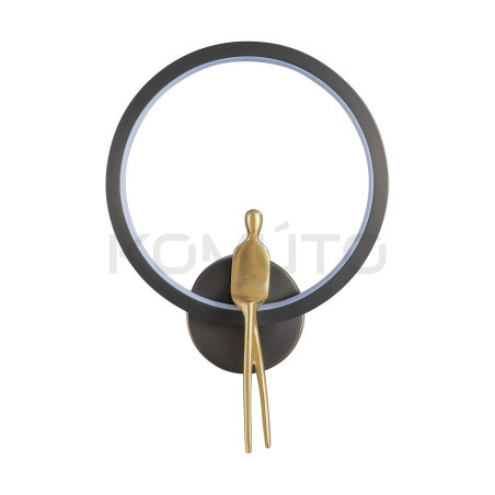 Kinkiet AMICI RING – awangardowy design w czerni i złocie
