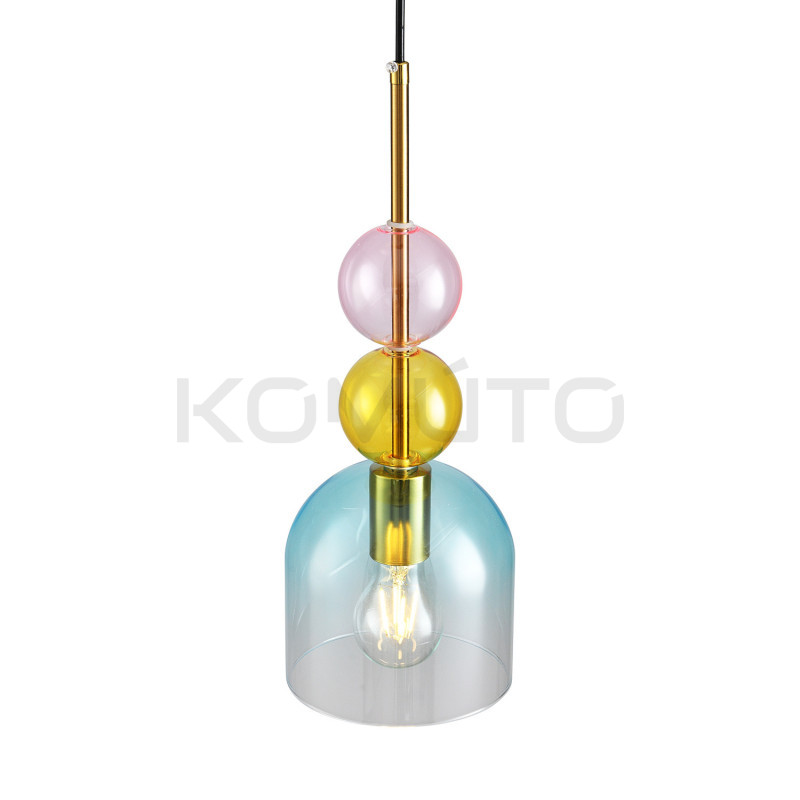 Lampa PASTELLO BLUE – Szklane klosze, pastelowe światło